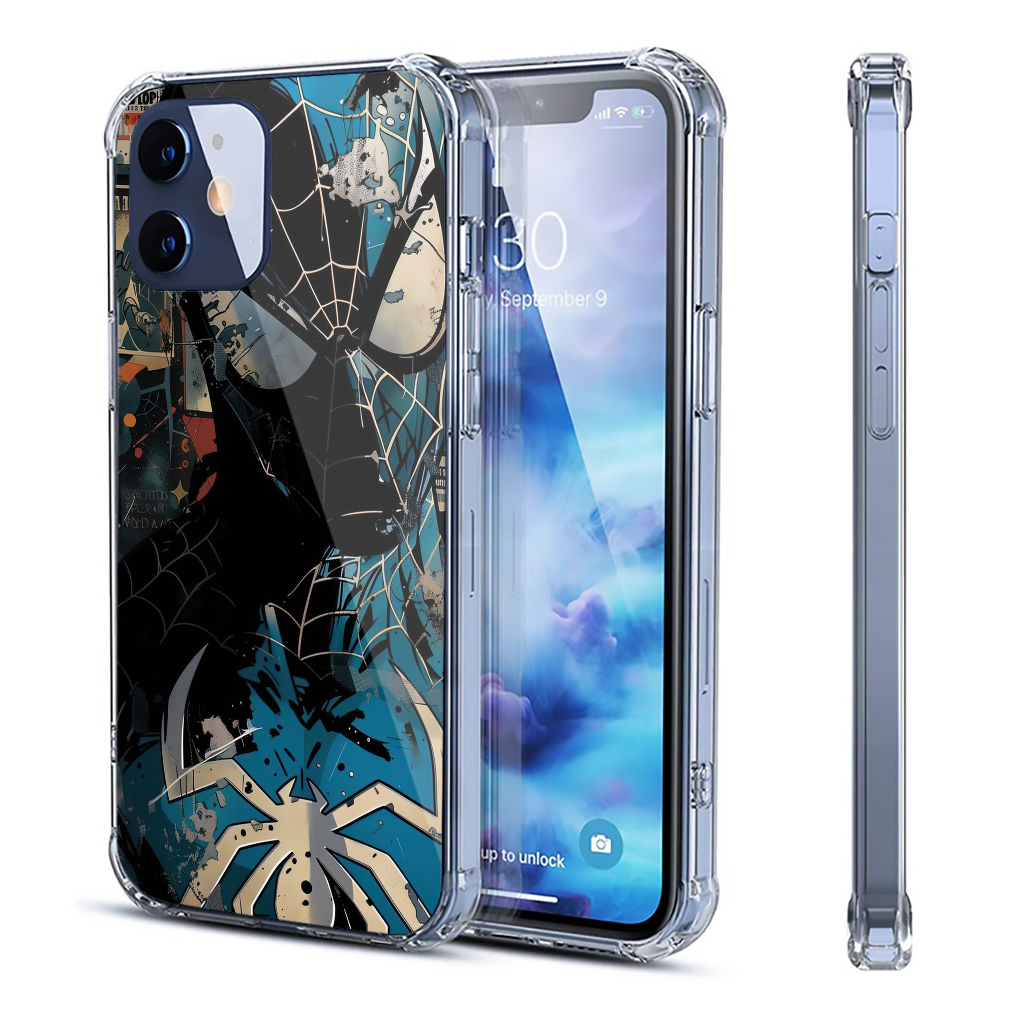 （画像用） Spider Man スパイダーマン 【iPhone 12シリーズ対応】透明スマホケース（クリアソフトケース）